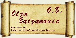 Olja Balzamović vizit kartica